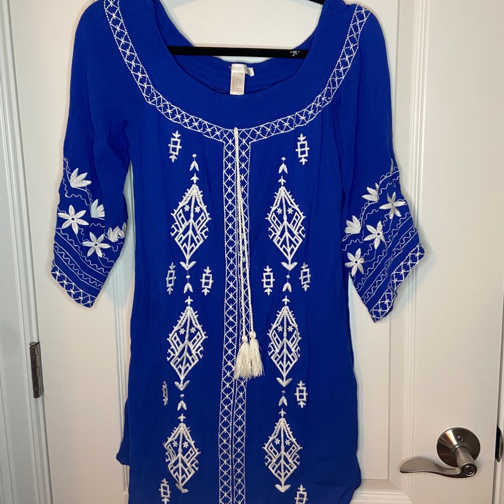 Blue Forever 21 off the shoulder dress